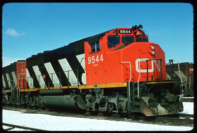 Original Rail Slide - CN Canadian National 9544 Fort Erie ON 24.03.1977