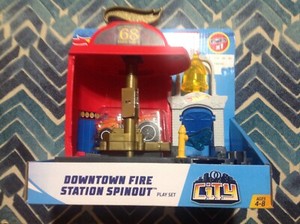 hot wheels city downtown fire station spinout playset