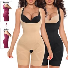 Women Compression Shapewear Slimming Body Shaper Crotchless Full Comfy Bodysuits