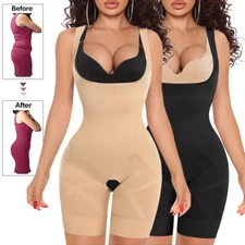 Women Compression Shapewear Slimming Body Shaper Crotchless Full Comfy Bodysuits