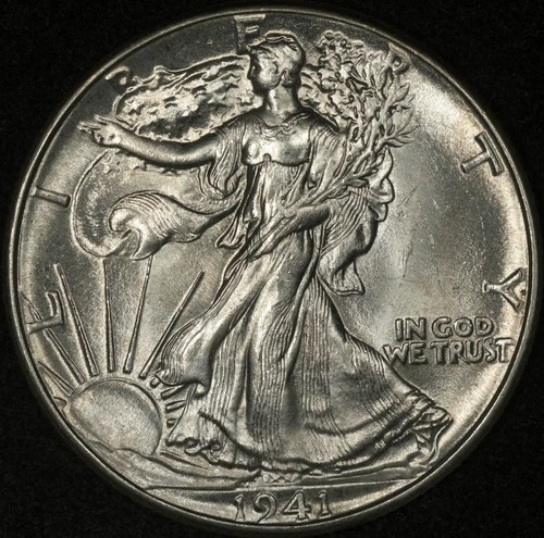 1941 WALKING LIBERTY HALF DOLLAR LUSTROUS CHOICE UNCIRCULATED