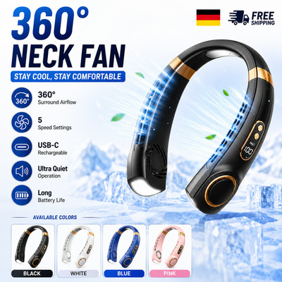 Portable Neck Fan Rechargeable USB Hands Free Personal Cooling Fan 5 Speed DE