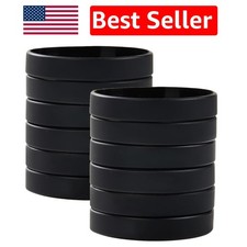 12PCS Black Silicone Wristbands - Eco-Friendly, Waterproof 8" for All Occasions