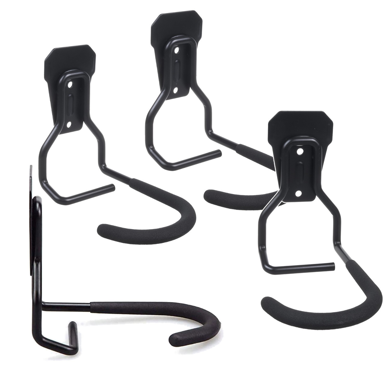 Support mural Maclean MC-433 en acier noir lot de 4 pour charge max 20 kg