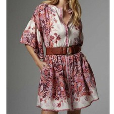 Anthropologie Janelle Flared Oversized Multicolor Floral Tunic Dress • Size XS