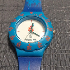 Atlanta 1996 Werbe-Armbanduhr Olympische Spiele blau Official Sponsor