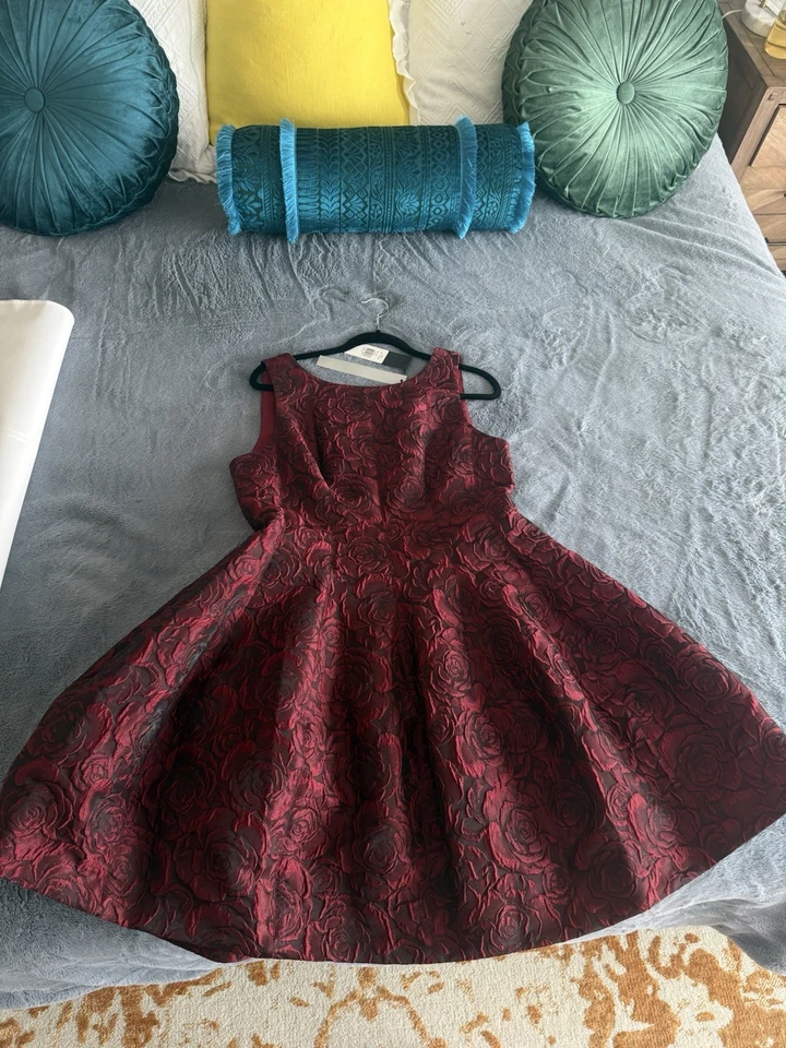 Vestido Halston Heritage Cuello Alto Estructurado Azul Cóctel Formal Talla 14 Nuevo con Etiquetas Foto 2 de 4