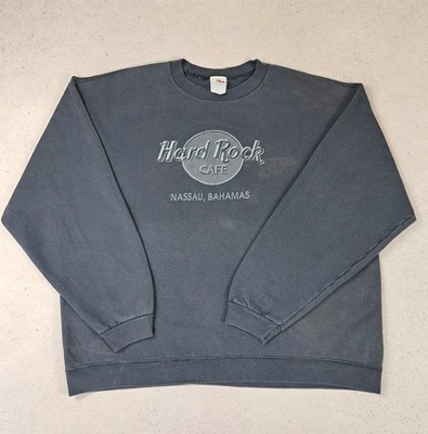 Hard Rock Cafe Vintage Pullover Crewneck Sweat Printed Bahamas 80% Baumwolle Grau XL
