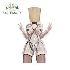 EARLFAMILY 5.1" Mask Girl Car Stickers Artistic Motorcycle Caravan SUV JDM Decal