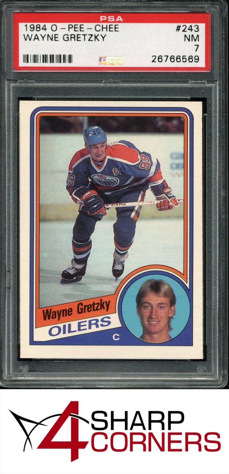 1984 O-PEE-CHEE #243 WAYNE GRETZKY OILERS HOF PSA 7