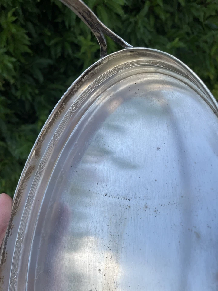 Serviteur Métal Argenté Verre  Hors D’œuvre Apéritif Ancien Vintage France Plat - Photo 4/4