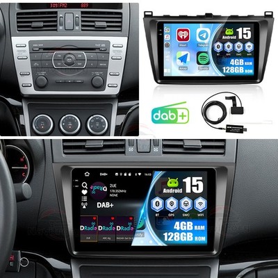 DAB+ 4+128GB Carplay Autoradio Für Mazda 6 GH GG 2007-2012 Android 15.0 Navi GPS