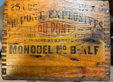 Mid 1920's Dupont Explosives Monobel No.9 ALF Box 20.5 x 9.5 x 7 for Coal mining