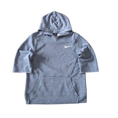 Nike Hoodie Sweatshirt Women's Size M Gray Pullover 1/2 Sleeve Athleisure Swoosh