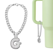 Letter Charm for Stanley Tumbler Cup, Bubble Cute Initial g Letter Charm, White