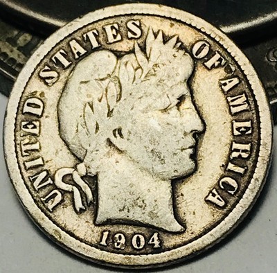 1904 S Barber Dime 10c Liberty Head Ungraded Choice Silver US Coin CC29977
