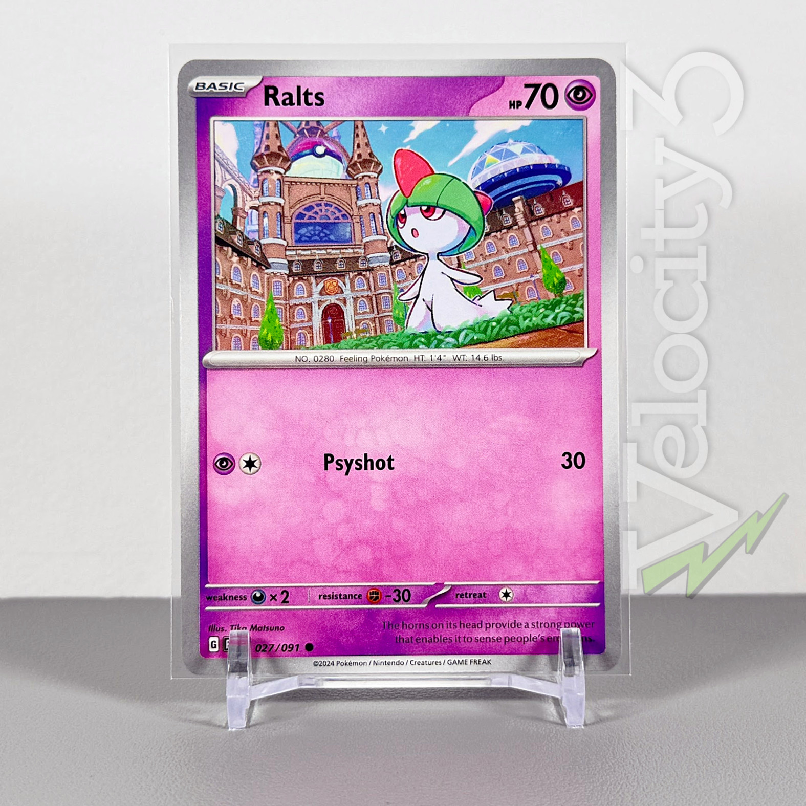 Pokemon TCG Card - Ralts 27/91 Common | 2024 Paldean Fates | NM/Mint