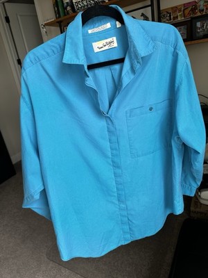 Vintage Long Sleeve Diane Von Furstenberg Blouse Blue SZ 38 DVF