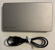 Mophie Powerstation 6040mAh Silver Gray Power Bank PWRSTION-6.2K W/ Cable