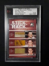2006 ITG ULTIMATE MEMORABILIA DOUG HARVEY RED KELLY TIM HORTON STICK RACK /25