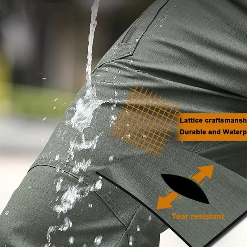 Pantalones de carga tácticos para hombre impermeables pantalones de trabajo al aire libre senderismo pantalones de combate Foto 2 de 4