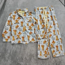 Nick and Nora Gingerbread Yoga 100%Cotton Flannel Pajama Set~ Size M~RARE~HTF