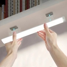 2Pcs 10cm Wireless LED Motion Sensor Light USB Rechargeable Under Cabinet Kitche