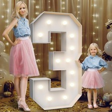 4FT Marquee Light Up Numbers 3,Party Decoration Large Marquee Light Up Letters