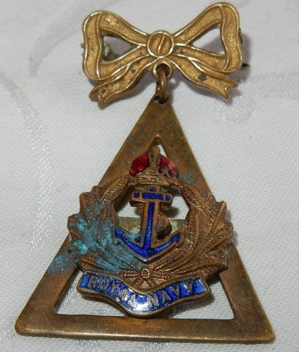 WW1 ERA ROYAL NAVY SWEETHEART BADGE BRITISH NAVAL MILITARY PIN WORLD WAR I
