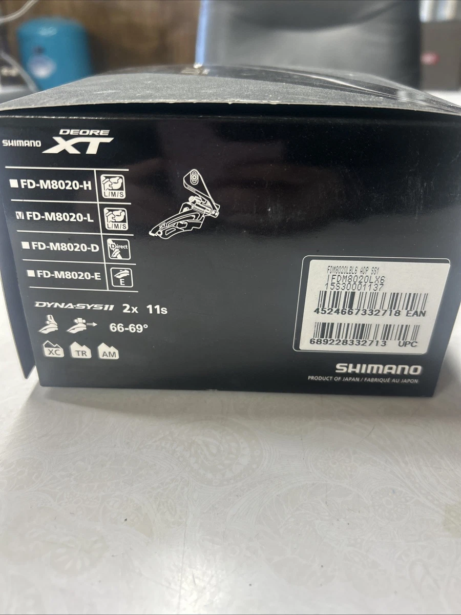 SHIMANO Deragliatore Doppia Deore XT FD-M8020 Side Swing Tiraggio Frontale 66 69