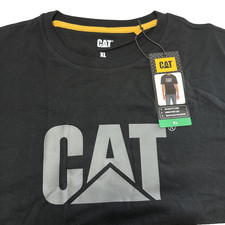 TEE Shirt Caterpillar Trademark XL Black with Gray Lettering NWT