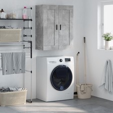 Mobile a Parete Grigio Cemento 69,5x34x90 cm Legno truciolato