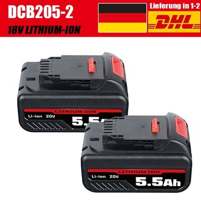 2x 5,5AH AKKU Für DeWalt 20V 20 Volt Max  Lithium-Ionen-Akku -2 DCB184-2