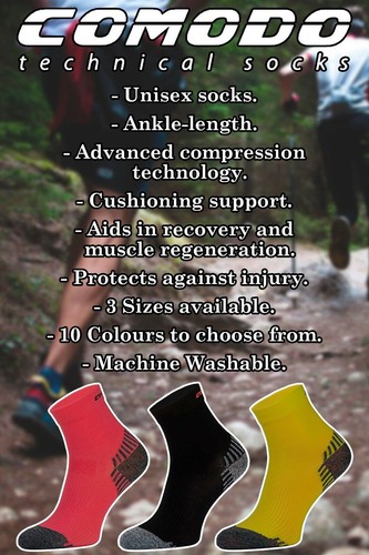 COMODO - Compression Running Low Ankle Socks | Lightweight | Mens & Womens - Picture 3 of 26