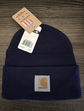 Carhartt Men  s Knit Cuffed Beanie Navy One Size Winter Hat Carhartt Work Hat