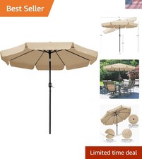 Patio Umbrella Outdoor with Push Button Tilt and Crank - 9 foot