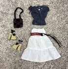 COMPLETE Barbie Fashion Avenue Beat Street Set Denim Top & White 2002 #B3490 VTG