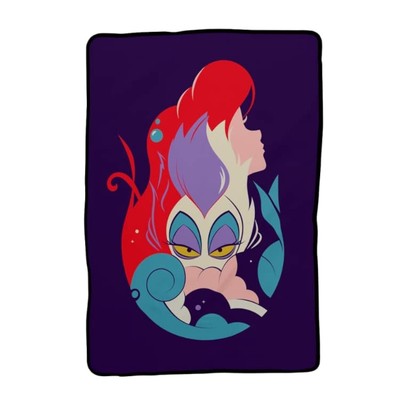 Disney Princess Ariel & Ursula Little Mermaid Super Soft Micro Raschel Throw...