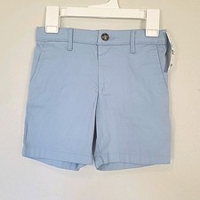 Carters Blue Shorts Flat Front Button Adjustable Waist Stretch Cotton Boy 4t