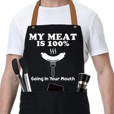Funny BBQ Grilling Aprons for Men, BBQ Grill Mens Cooking Apron Funny for Men...