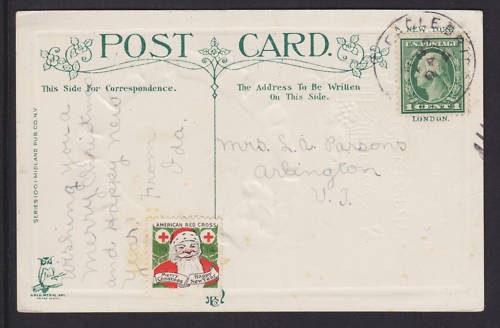US Sc WX15, 405 on 1914 Merry Christmas embossed PPC - Picture 2 of 2