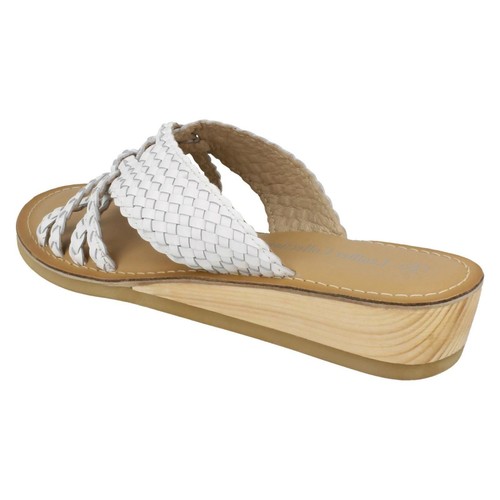 Ladies F0R0076 Wedge heel Mule Sandals By Leather Collection Sale £19.99 - Picture 17 of 17