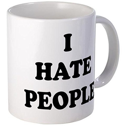 11oz Tasse I Hate People weiß wütend lustige Keramik Kaffeetasse - Bild 1 von 1