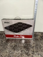 Parini Stoneware Muffin Cupcake Pan 12 Cup Stone Stoneware NEW