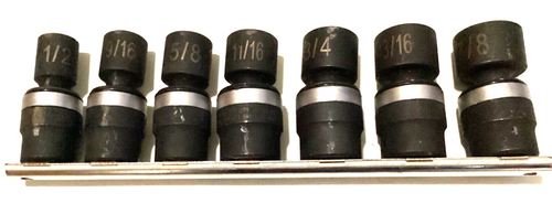 1/2" Antrieb Impact SAE Universal drehbare Kugel Wackel Steckschlüsselsatz 7 CR-V 1/2" - 7/8"