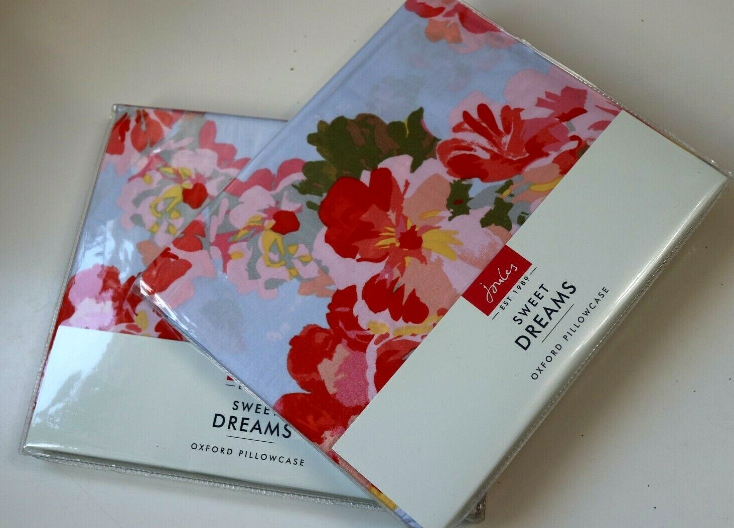 Details zu JOULES HOLLYHOCK FLORAL BEDDING DUVET COVER + 2 OXFORD PILLOWCASES - DOUBLE SIZE Beliebte Aktie
