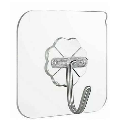 24-48PCS Clear Seamless Adhesive Hook Strong Stick Wall Hook Load Kitchen Hanger - Picture 14 of 14