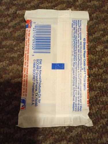 1990 Score MLB Trading Cards - 16 Pack + 1 Magic Motion Trivia Card - Unopened! - Picture 2 of 2