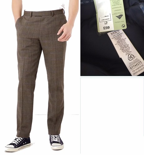 M\u0026S Mens Slim Fit Performance Wool 