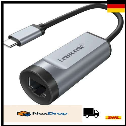 USB-C zu Ethernet Adapter – Gigabit LAN & 100W PD Ladung